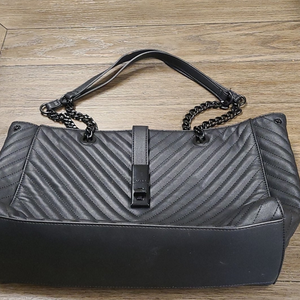 Black leather Aldo tote bag